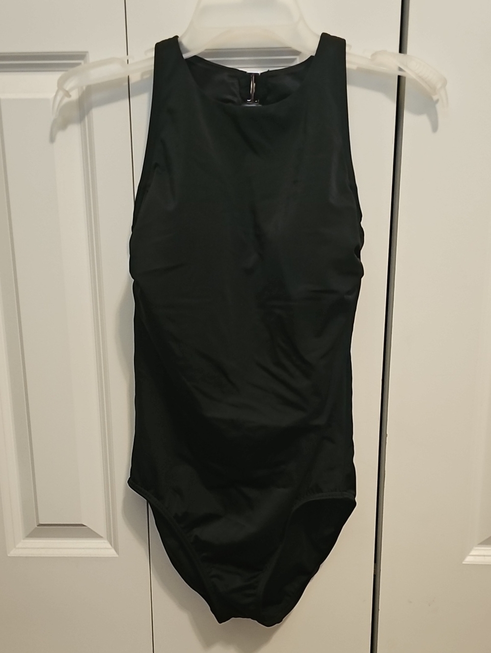 Mastectomy/non-mastectomyLands' End Black High-Neck Swimsuit